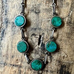 Vintage turquoise and sterling silver necklace